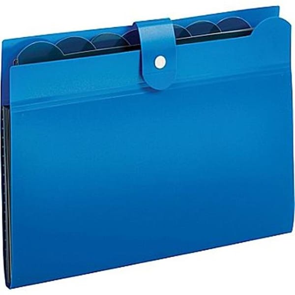Globe-Weis Globe-Weis 89551BLU 7 Pocket Poly File; Open Top; Letter Size; Blue Pack Of 6 89551BLU - main